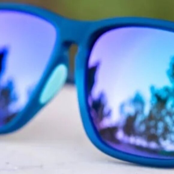 Knockaround Women\'s Fast Lanes Sport Rubberized Navy/Mint Polarized Sunglasses
